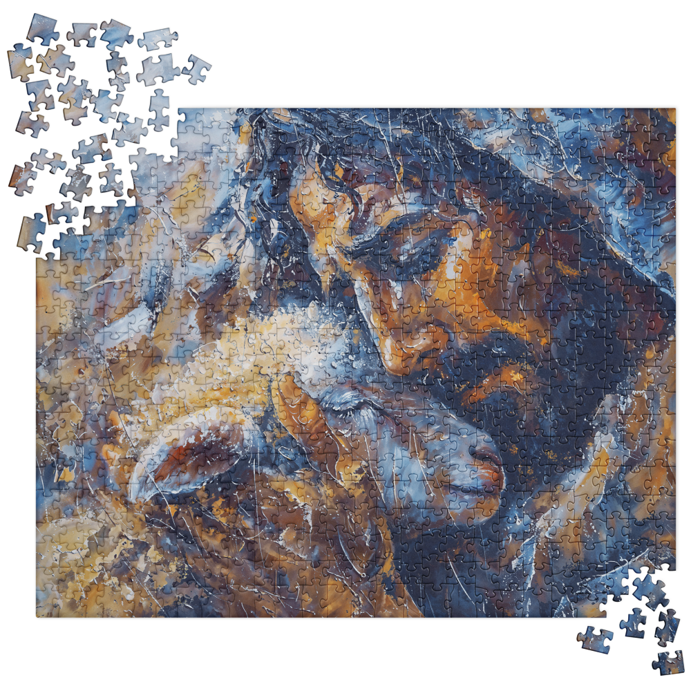 Abstract Jesus & Lamb - Jigsaw Puzzle