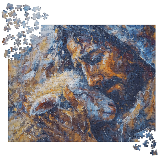 Abstract Jesus & Lamb - Jigsaw Puzzle